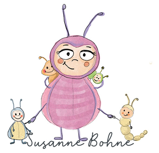 Wilma Wochenwurm Kinderbuchillustration Käferfamilie