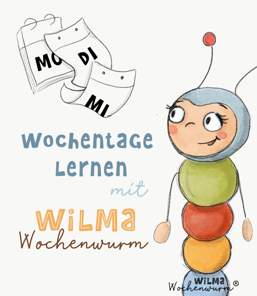 Wochentage lernen mit Wilma Wochenwurm Lerngeschichte Woche Morgenkreis Projekt Kindergarten Kita Grundschule