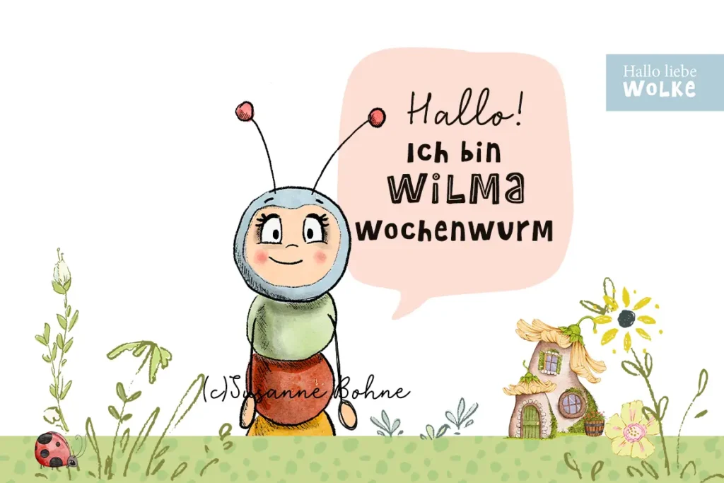 Wilma Wochenwurm von Susanne Bohne Wilma Wurm kostenlos PDF Malgeschichten zum Ausdrucken