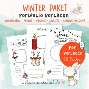 Winter Paket portfolio weihnachten kindergarten advent silvester fasching karneval es schneit kita krippe wilma wochenwurm Kopie